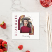 Serviette En Papier Maroon Gold Arch Photo Graduation (En situation)
