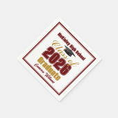 Serviette En Papier Maroon Gold Class of 2026 Custom Graduation Party (Coin)