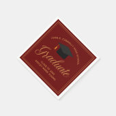 Serviette En Papier Maroon Gold Graduation sur mesure (Coin)