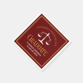 Serviette En Papier Maroon Gold Law School Graduation Party (Coin)