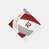 Serviette En Papier Maroon gris filles volley-ball (Coin)