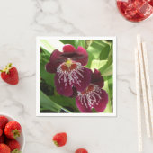 Serviette En Papier Maroon Orchids II (En situation)