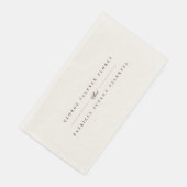 Serviette En Papier Maroon Plum Calligraphie Formale Mariage Élégant (Coin)