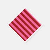 Serviette En Papier Maroon Rouge rose rayures Design (Coin)