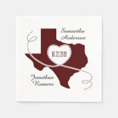 Serviette En Papier Maroon Texas Curling Ribbon Mariage Date (Devant)