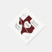 Serviette En Papier Maroon Texas Curling Ribbon Mariage Date (Coin)
