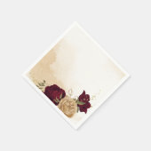 Serviette En Papier Maroon vert beige or botanique mariage (Coin)