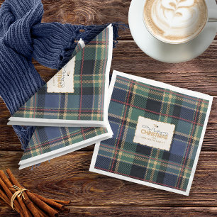 Serviette En Papier Marque de Noël bleu bleu marine ID1141B