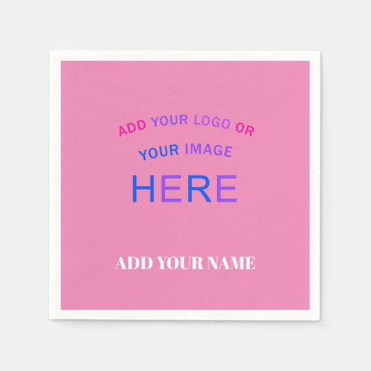 Serviette En Papier Marque personnalisée tendance rose (Devant)