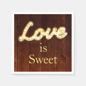 Serviette En Papier Marquee Lights Love is Sweet - barque (Devant)