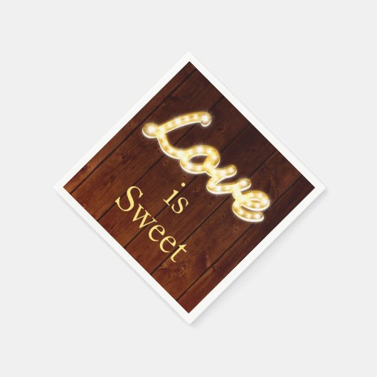 Serviette En Papier Marquee Lights Love is Sweet - barque (Coin)