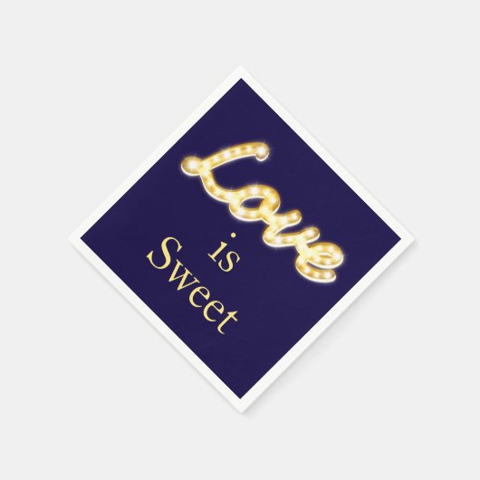 Serviette En Papier Marquee Lights Love is Sweet Napkin - bleu (Coin)