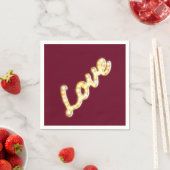 Serviette En Papier Marquee Lights Napkin - marsala (En situation)