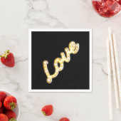 Serviette En Papier Marquee Lights Napkin - noir (En situation)
