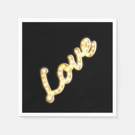 Serviette En Papier Marquee Lights Napkin - noir (Devant)