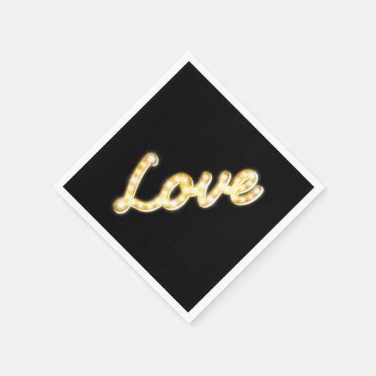 Serviette En Papier Marquee Lights Napkin - noir (Coin)