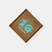 Serviette En Papier Marron Cuir Rustique Occidental et Diamants 16 (Coin)