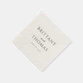 Serviette En Papier Marron Élégant Typographique (Coin)