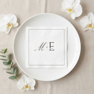Serviette En Papier Marron Expresso Monogramme Vieille Fortune