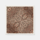Serviette En Papier Marron Rustique Cowboy Cuir Country Western Party  (Devant)