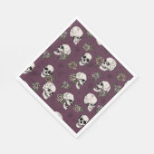 Serviette En Papier Marron Vert Gothique Crânes et Roses Halloween (Coin)