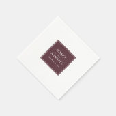 Serviette En Papier Marsala Burgundy Red Classic Mariage d'élégance (Coin)