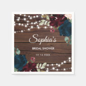 Serviette En Papier Marsala & Fleurs de marine Fête des mariées rustiq (Devant)