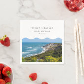 Serviette En Papier Martha's Vineyard Mariage Custom Cocktail Napkins (En situation)