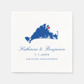 Serviette En Papier Martha's Vineyard Oak Bluffs Marine Mariage Napkin (Devant)