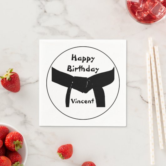 Serviette En Papier Martial Arts Black Belt fête d'anniversaire (En situation)