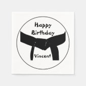 Serviette En Papier Martial Arts Black Belt fête d'anniversaire (Devant)