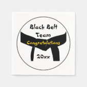 Serviette En Papier Martial Arts Black Belt Team Félicitations (Devant)
