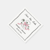 Serviette En Papier Martini à main Mariage moderne et capricieux (Coin)