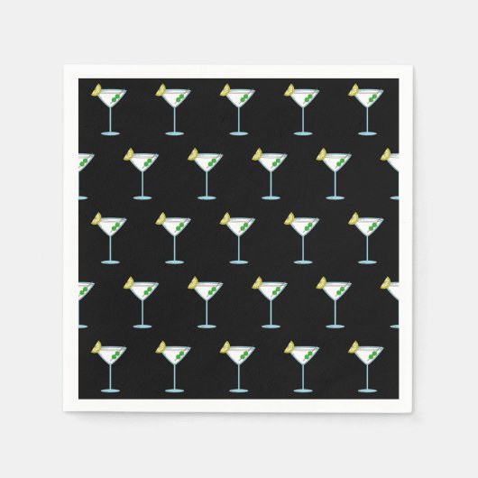 Serviette En Papier Martini Amateurs Cocktail Verre Bartender Alcool (Devant)