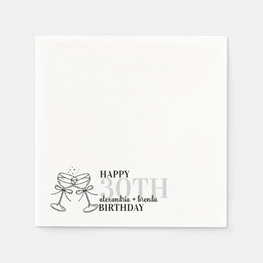 Serviette En Papier Martini Anniversaire (Devant)