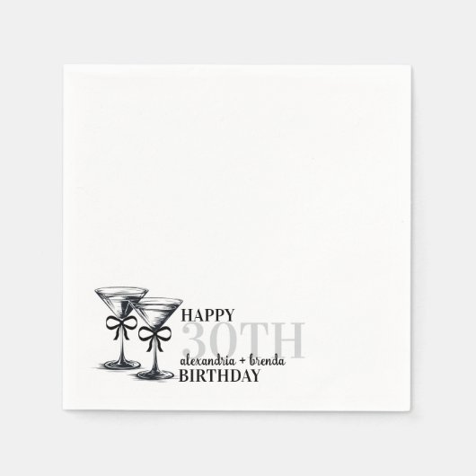 Serviette En Papier Martini Anniversaire (Devant)