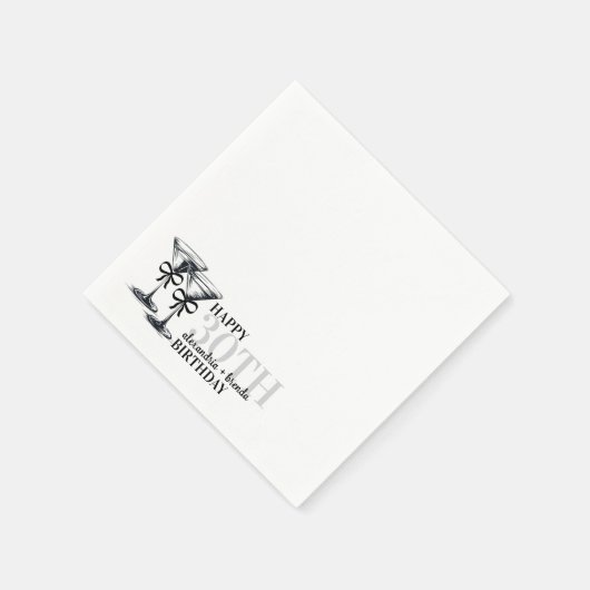 Serviette En Papier Martini Anniversaire (Coin)