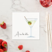 Serviette En Papier Martini Anniversaire Sur Blanc (En situation)