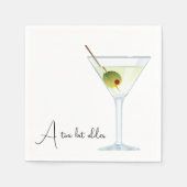 Serviette En Papier Martini Anniversaire Sur Blanc (Devant)