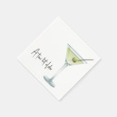 Serviette En Papier Martini Anniversaire Sur Blanc (Coin)