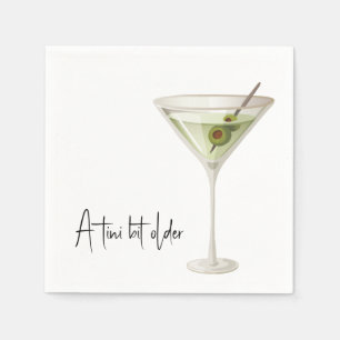 Serviette En Papier Martini Anniversaire Sur Blanc