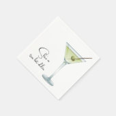 Serviette En Papier Martini Anniversaire Sur Blanc (Coin)