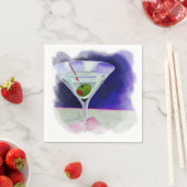 Serviette En Papier Martini avec un Olive (En situation)