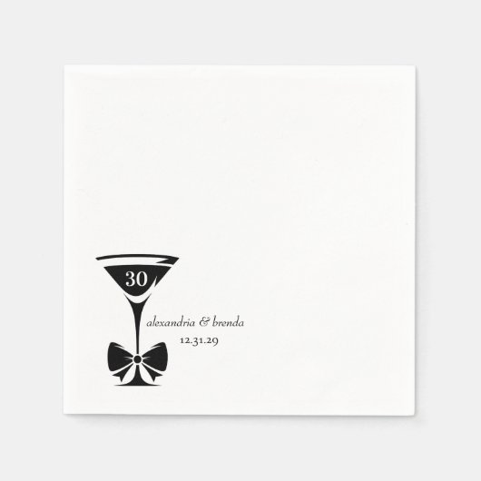 Serviette En Papier Martini Bow (Devant)