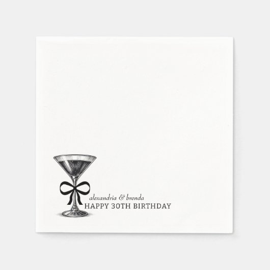 Serviette En Papier Martini Bow (Devant)