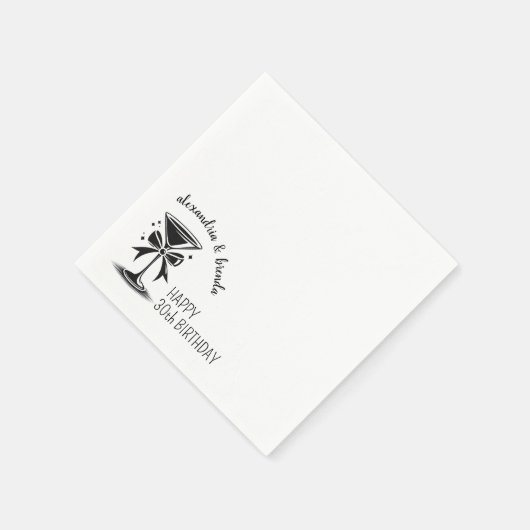 Serviette En Papier Martini Bow (Coin)