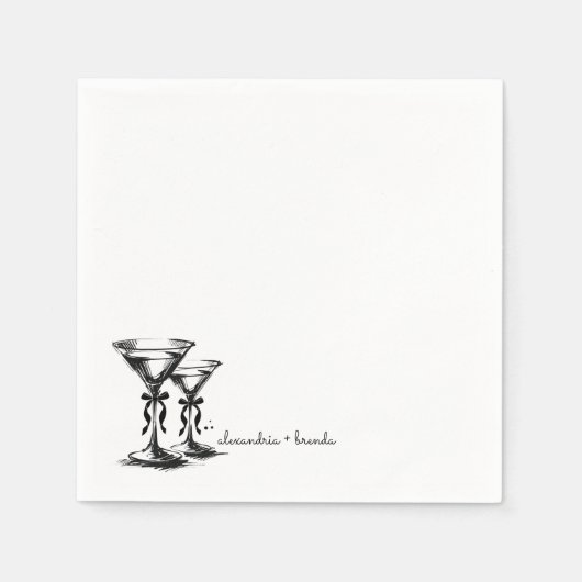 Serviette En Papier Martini Bows (Devant)