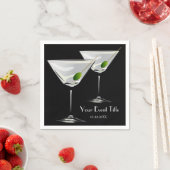 Serviette En Papier Martini Cockatl Party Event Black Napkin (En situation)