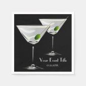 Serviette En Papier Martini Cockatl Party Event Black Napkin (Devant)