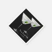 Serviette En Papier Martini Cockatl Party Event Black Napkin (Coin)